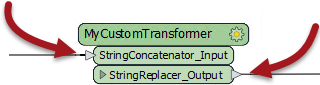 Custom transformer input and output ports